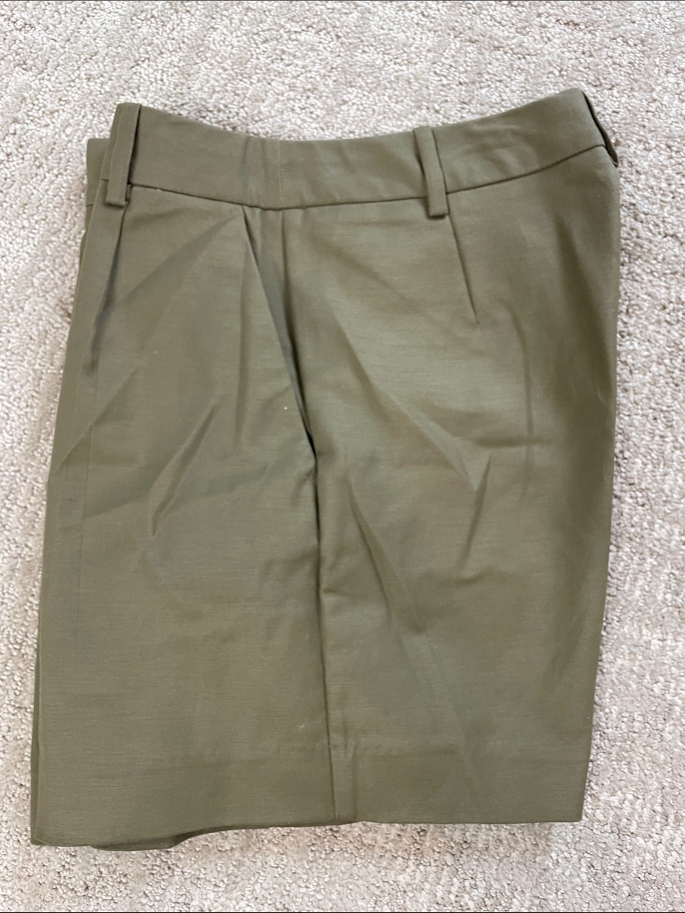 Zara Olive High-Rise Tailored Shorts
